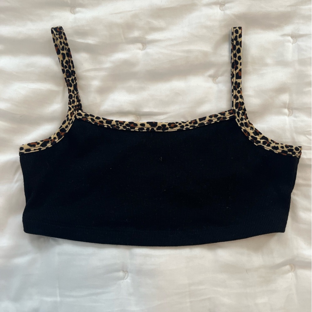 Shein Black and Cheetah Tank Top